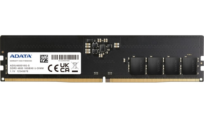 Adata RAM DDR5 32GB 4800 CL 40 Single-Kit DIMM Premier AD5U480032G-S AD5U480032G-S bla