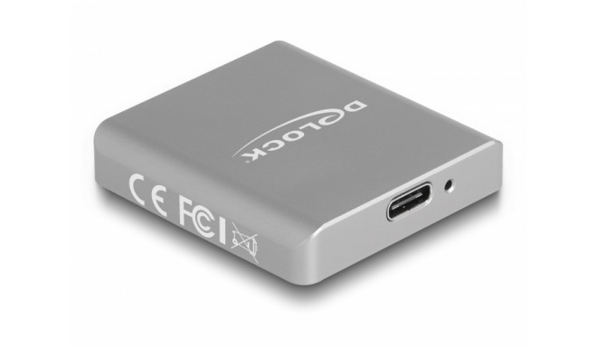 DeLOCK USB Type-C Card Reader for SD Express (SD 7.1) memory cards, card reader (aluminium)
