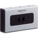 DeLOCK switch jack 3.5mm 2 port manual bidirectional, switch (grey/black)