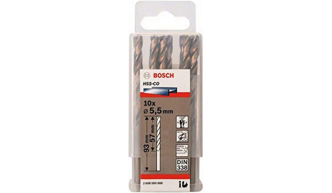 Bosch metal twist drill HSS-Co, DIN 338, 5.5mm (10 pieces, working length 57mm)