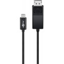 goobay USB adapter cable, USB-C connector > DisplayPort connector (black, 1.2 meters, 4K 60Hz)