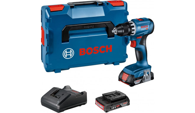 Bosch Cordless Drill GSR 18V-45 Professional, 18V (blue/black, 2x Li-Ion battery 2.0Ah, in L-BOXX)