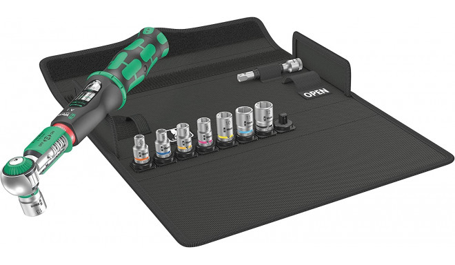 Wera Safe-Torque A1 Set 1, 10 pieces, torque wrench (black/green, 1/4" square, 2-12 Nm)