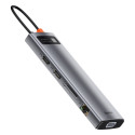 Baseus Metal Gleam 11v1 multifunkční USB Type C HUB - 3x USB 3.2 Gen 1 5Gbps / USB Type C PD 100W / 