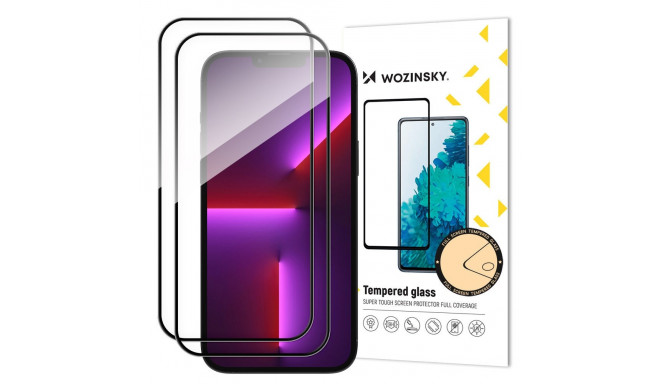 2 pcs. Full screen tempered glass with frame Case Friendly Wozinsky Full Glue iPhone 15 Pro Max - bl