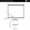 4World Projection screen with stand 159x90 (72'', 16:9) Matt White