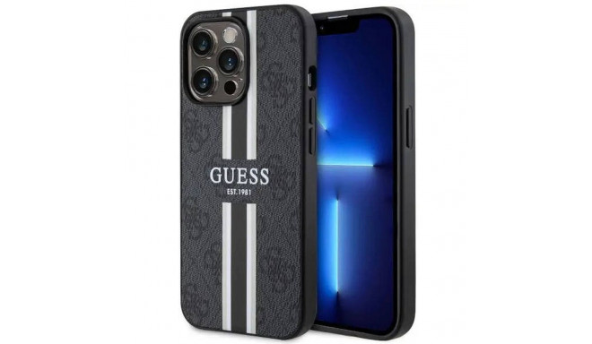 GUESS case for IPHONE 13 Pro compatible with MagSafe GUHMP13LP4RPSK (4G Printed Stripes) black