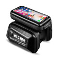 Bicycle holder / front beam bag with touch screen with zipper WILDMAN E6S 1,2L 4 "- 7"