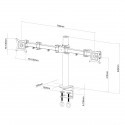 ART Holder L-02 for 2xLCD MONITOR dual 13-27'' 2x10KG premium series