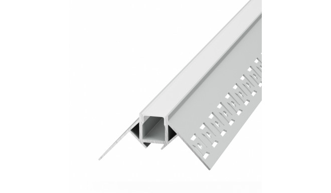 Built-in corner anodized aluminum profile for LED strips with frosted glass / glass, end caps 2 pcs.