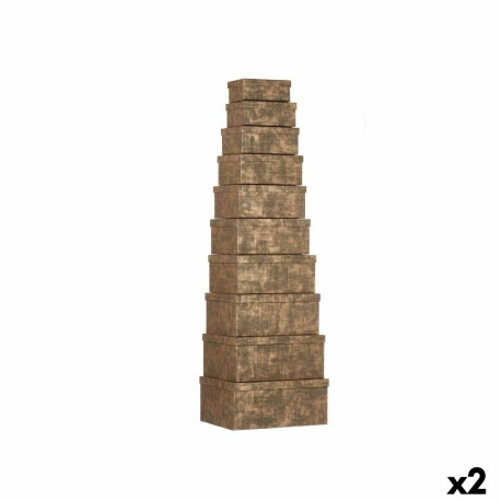 Virnastatavate Organiseerimiskarpide Komplekt Pincello 129 Must Papp Triibud (2 Ühikut)