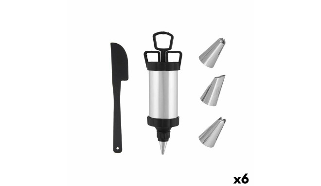 Pastry Bag Set Black Silver Stainless steel (6 Units)