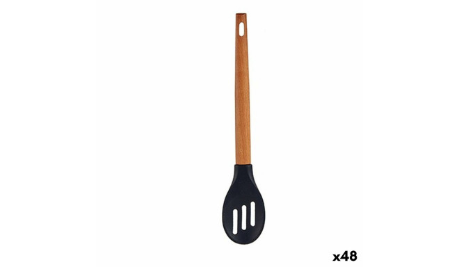 Ladle Black Silicone beech wood 6 x 1,8 x 30,5 cm (48 Units)