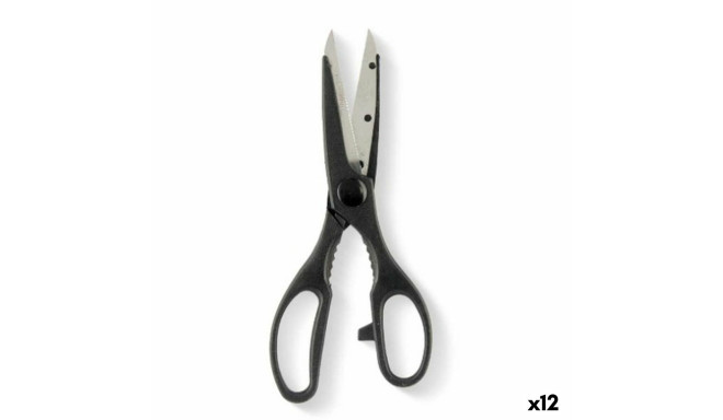 Kitchen Scissors Kinvara KN0194 Black Silver Stainless steel 7,5 x 21 x 1 cm (12 Units)