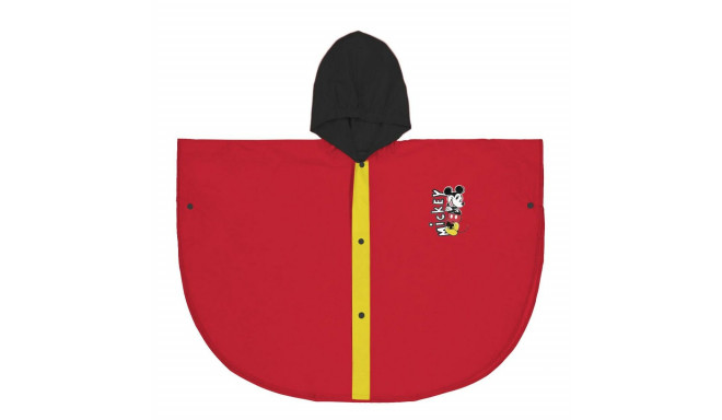 Waterproof Poncho with Hood Mickey Mouse Red - 5-6 Years