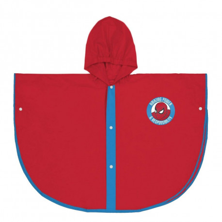 Waterproof Poncho with Hood Spider-Man Red - 3-4 Years