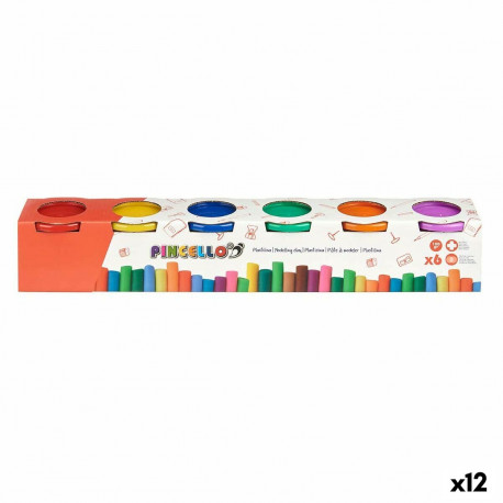 Modelling Clay Game Pincello 504 504 Yellow Blue Red Green Purple Orange (12 Units)