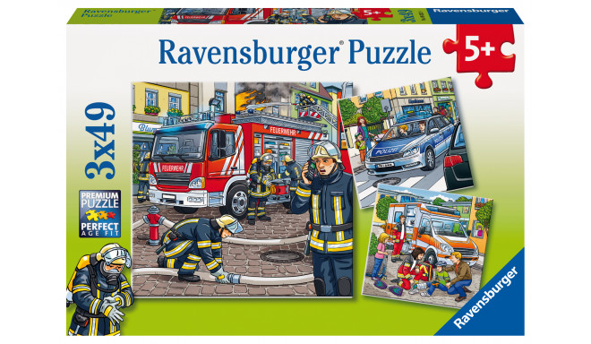 Ravensburger pusle 3x49 tk Päästeteenistus