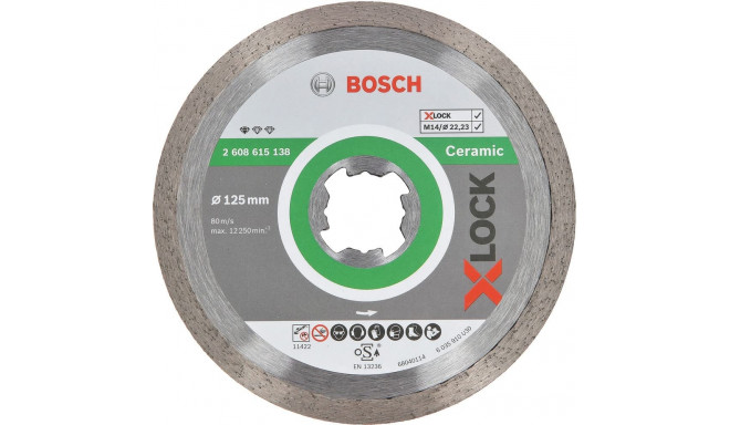 Bosch X-LOCK diamond cutting disc Standard for Ceramic 125mm (O 125mm x 22.23 x 1.6 x 7)