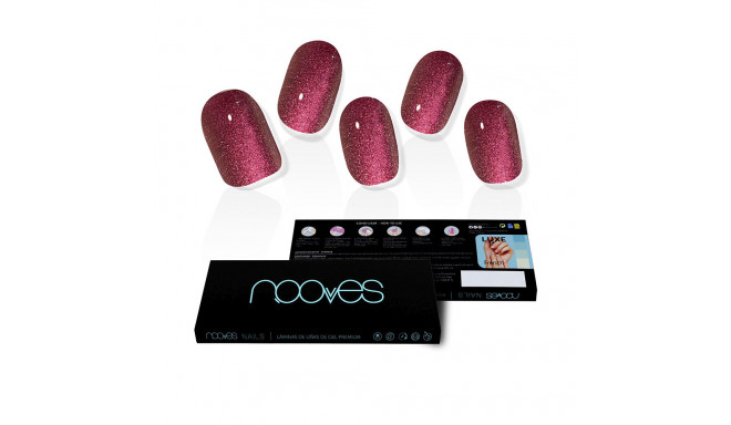 NOOVES LÁMINAS DE UÑAS DE GEL ruby claret premium #glam glitter 20 u