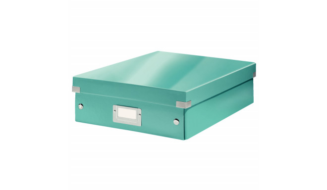 Hoiukarp kokkupandav Leitz WOW Organiser Click&Store türkiis, Medium 81x100x370mm, 2-4 jaotust, lam.