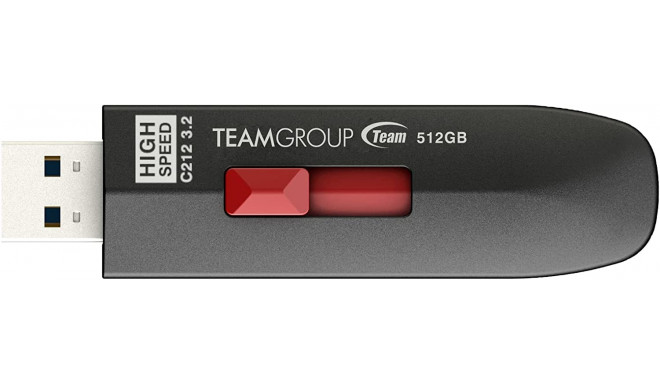 Team Group C212 512GB USB Stick (black/Red USB-A 3.2 Gen 2)