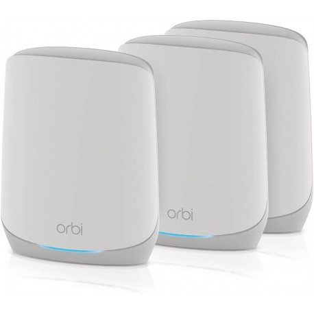 NETGEAR Orbi WiFi6 Tri-Band Mesh System Set of 3, Mesh Router (white)