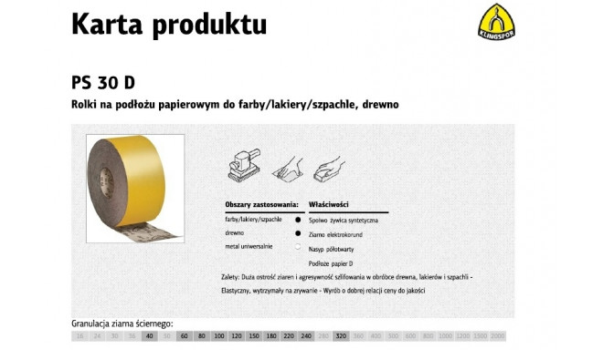 K.PAPER ROLL 115mm PS30D P320 (50m)