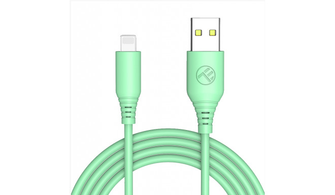 Tellur Silicone USB to Lightning Cable 3A 1m Green