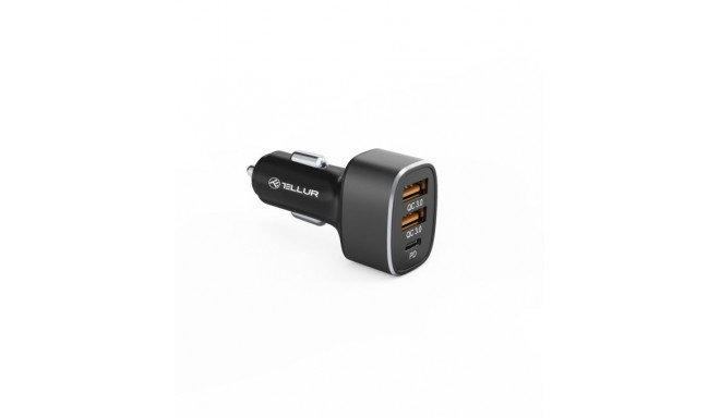 Tellur Car Charger FCC9, 56W, 9A (2XQC 3.0 + PD20W) black