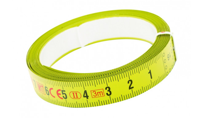 Adhesive steel measuring tape Bahco 6m, 13mm scale from left to right