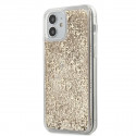 Guess GUHCP12SLG4GSLG 4G Liquid Glitter Protect silikoonist ümbris Apple iPhone 12 Mini läbipaistev