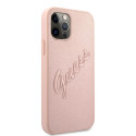 GUHCP12LRSAVSRG Guess PU Saffiano Vintage Script Case for iPhone 12 Pro Max Rose Gold