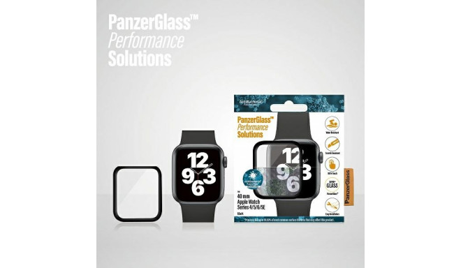 PanzerGlass Curved Apple Watch 4|5|6|SE 40mm Antibacterial czarny|black
