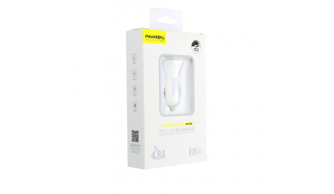 Pavareal car charger 2x USB 2.4A white