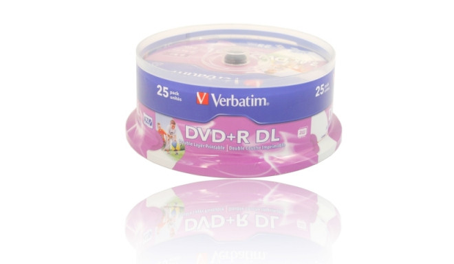 DVD+R VERBATIM 8.5GB X8 DOUBLE LAYER PRINT NO ID BRAND (CAKE 25)