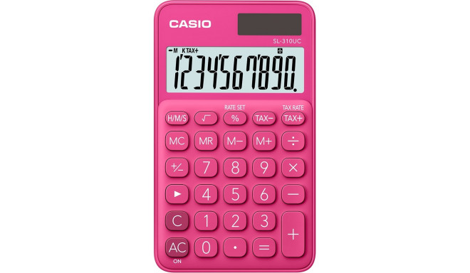 CASIO CALCULATOR POCKET SL-310UC-RD RED, 10 DIGIT DISPLAY