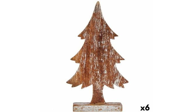 Dekoratiivkuju Jõulupuu Hõbedane Puit 5 x 39 x 21 cm (6 Ühikut)