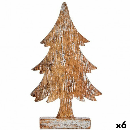 Dekoratiivkuju Jõulupuu Hõbedane Puit 5 x 31 x 15 cm (6 Ühikut)