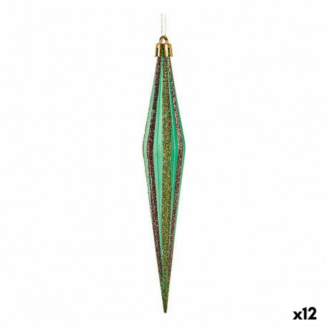 Christmas Decorations Set Krist+ 00901 00901 Green Golden Streched 3 x 8,5 x 19 cm (12 Units)