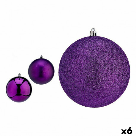 Set of Christmas balls Krist+ 00774 00774 Purple PVC Ø 12 cm (6 Units)