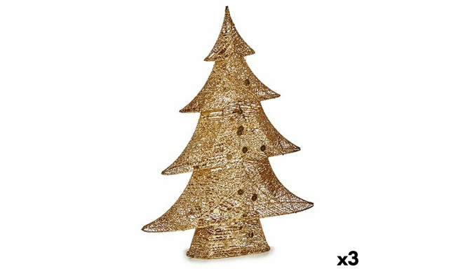 Decorative Figure Christmas Tree Metal Golden 12 x 59,5 x 48,5 cm (3 Units)