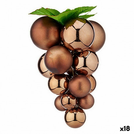 Eglītes rotājums Vīnogas Mazs Brūns Plastmasa 14 x 14 x 25 cm (18 gb.)