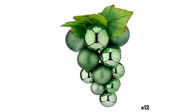 Christmas Bauble Grapes Medium Green Plastic 19 x 28 x 19 cm (12 Units)