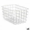 Daudzfunkcionāls grozs Taisnstūra Sudrabains Metāls 38 x 21 x 26 cm (6 gb.)