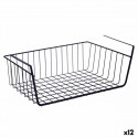 Basket for Kitchen Shelf Black Iron 42 x 14 x 26 cm (12 Units)