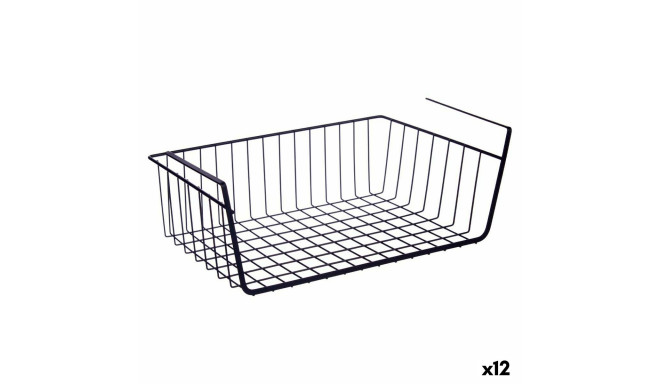 Basket for Kitchen Shelf Black Iron 42 x 14 x 26 cm (12 Units)