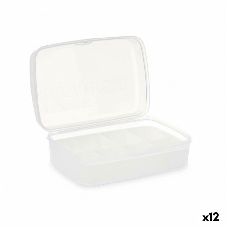 Box with compartments Kinvara 02 1192 02 1192 White Transparent Plastic (12 Units)