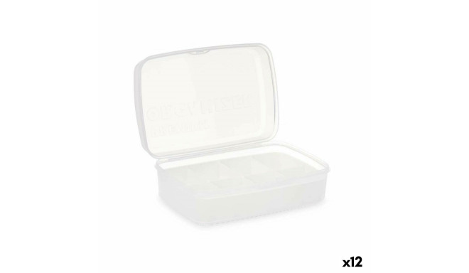 Box with compartments Kinvara 02 1192 White Transparent Plastic 21,5 x 8,5 x 15 cm (12 Units)