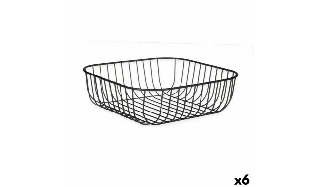 Fruit Bowl Black Metal 30 x 9,3 x 30 cm (6 Units)